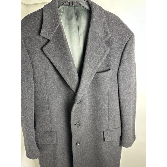 Dorchester Burkhardt’s Cashmere Blend Men's 3 Button Dark Gray Trench Coat 44L - Picture 5 of 14